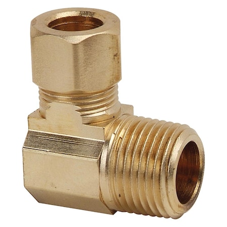 Thrifco Plumbing No. 69 1/2 Inch x 1/4 Inch Lead-Free Brass Compression MIP Elbow 9469014